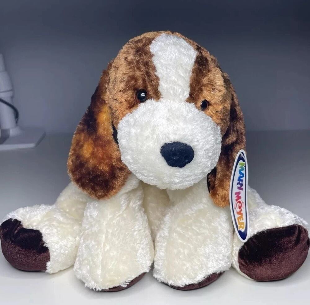 Vintage Mary Meyer Dabney Dog Plush 12” Brown White Beagle Flip Flops With Tags